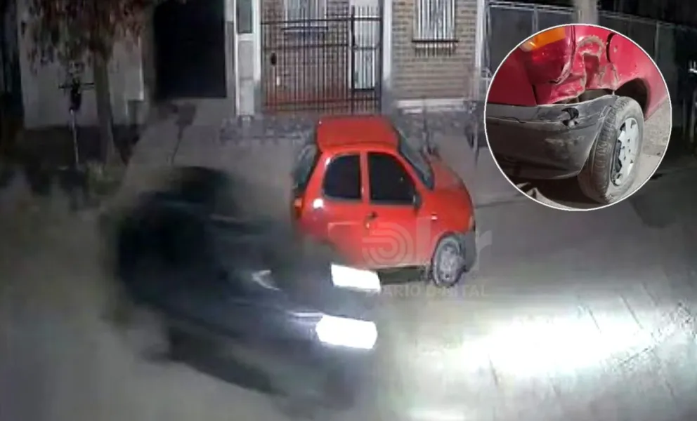 El choque ocurrió sobre calle Alberdi, casi Yapeyú Sur, antes de las 6 del domingo. La fuga fue con dirección a barrio Gardín. Foto gentileza.