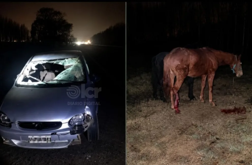 El choque ocurrió alrededor de las 7,30 en el Km. 1120 de la Ruta 22. Foto Policía RN. 