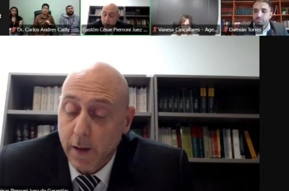 La resolución del juez Pierroni se dio a conocer este mediodía de manera virtual. Foto captura MPF.