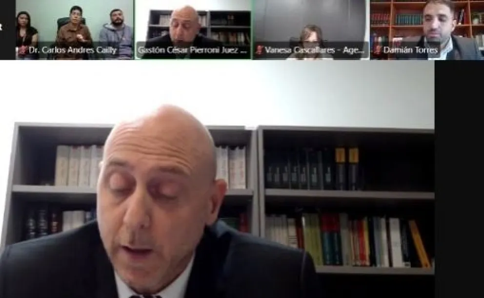 La resolución del juez Pierroni se dio a conocer este mediodía de manera virtual. Foto captura MPF.