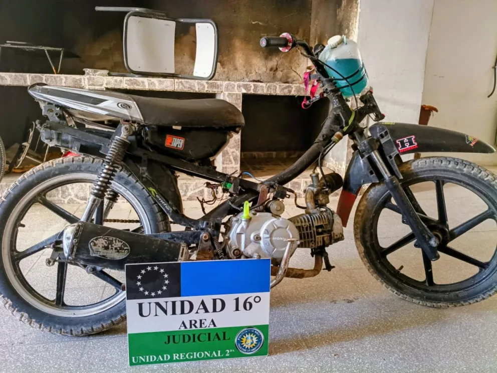 El secuestro de la moto se produjo durante la tarde de ayer cerca de la Escuela 43. Foto gentileza. 
