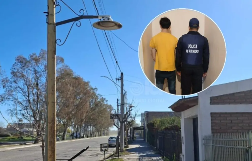 Otra vez el hurto de focos en avenida Colón, Foto Policía RN.