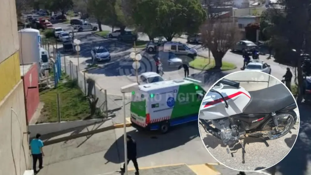 Por un grave traumatismo fue llevado de Regina a Cipolletti. El accidente fue tras reventar una rueda de la moto en la colectora de Godoy. Foto LCR